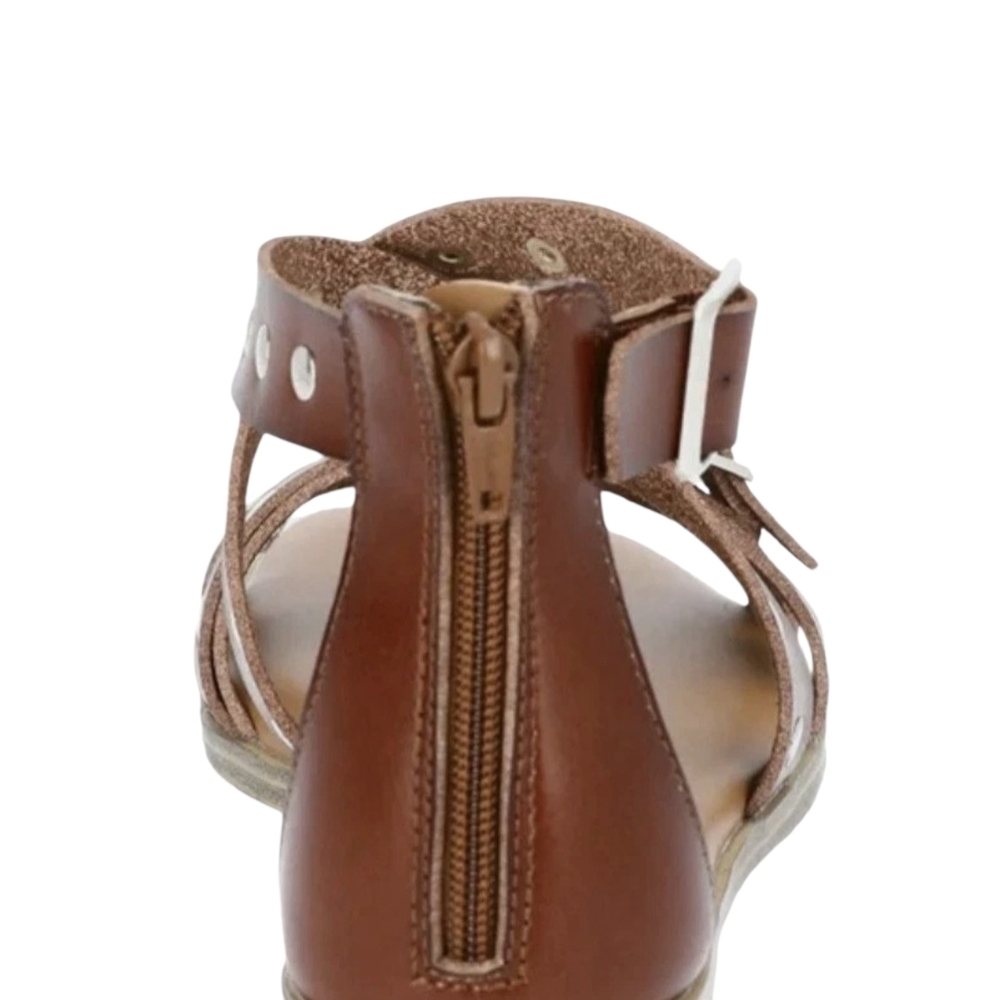 Time and Tru Brown Studded T-Strap Gladiator Sandals - Picture 3 of 7